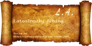 Latosinszky Albina névjegykártya